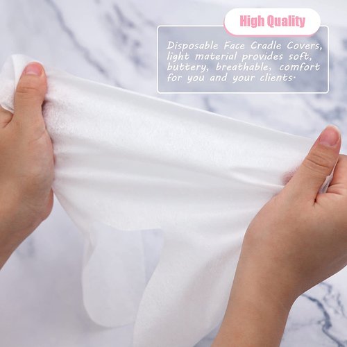 Skiennix Disposable Face Cradle Covers - Medical-Grade Cotton, Spa Headrest Covers | 14.17 x 10.6 Inches