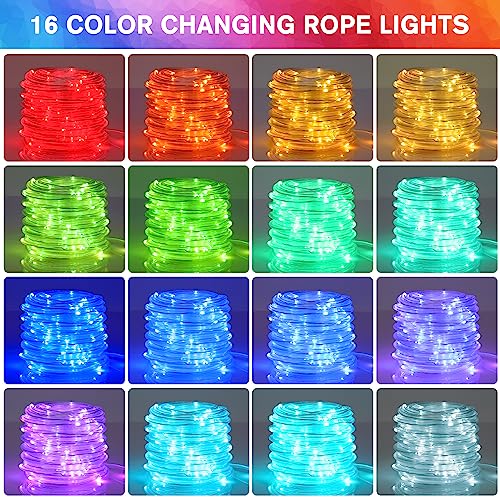 66ft 200 LED Color Changing Rope Lights - Waterproof Outdoor String Lights with Remote