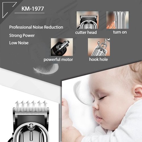 KEMEI 1977 Hair Clippers for Men Professional, Cordless Hair Trimmers Grooming Kit Wet/Dry Clippers USB Rechargeable Beard Trimmer Haircut Set for Home Use & Barbers, Silver