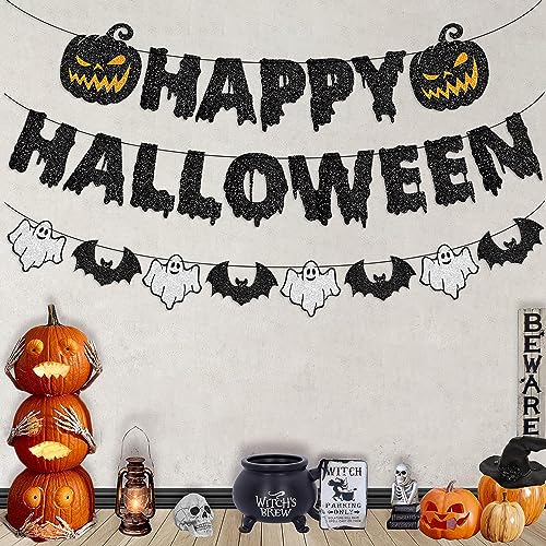 Halloween Banner Hanging Paper Garland Bloody Pumpkin Decorations - Festive Wall Backdrop - Variation of THIS listing