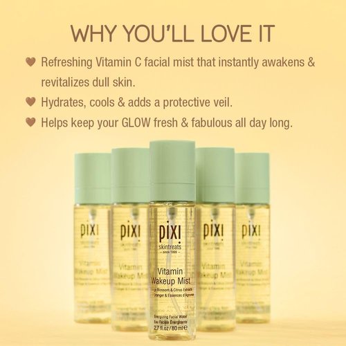 Pixi Vitamin-C Wakeup Mist - Refreshing Hydration Toner for Radiant Skin | 2.7 fl oz / 80ml