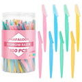 Phafaloop 100 Pcs Eyebrow Razor and Face Razor for Women and Men, Safe and Beginner-Friendly Dermaplaning Tool with Protective Cover