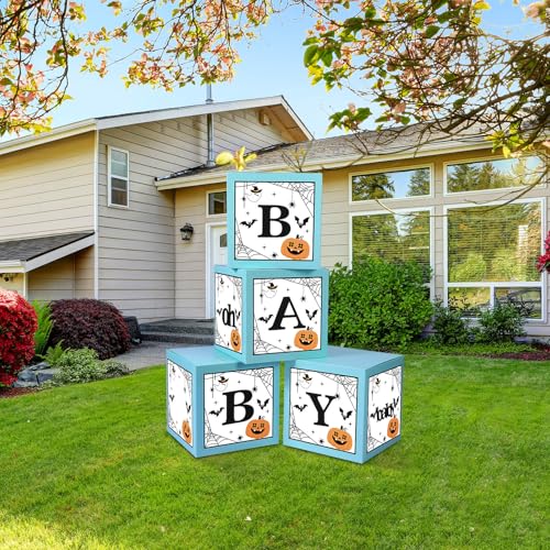 Halloween Baby Shower Decorations Blue Balloon Boxes - A Little Boo Is Almost Due