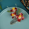 Cayyoomm Orchid Flower-making liquid Flowers Hanfu Hair pin Chinese Ancient Hairpin Headwear Classical Hair Pin Han Element (Orchid)