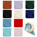 LINKIM BOLLY 10 Pcs Small Pocket Makeup Bag Portable Mini Pouch No Zipper Self-closing Waterproof Pocket Pu Leather Cosmetic Bag for Jewelry Lipsticks Daily Saving Women & Girl Gift (4.4 * 4.5inches)
