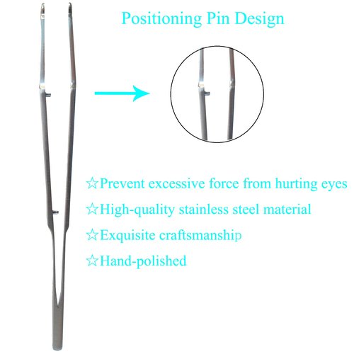 FUNORNAM Meibomian Gland Expressor Professional Prevent Excessive Force Eyelid Massage Forceps for MG Issue Dry Eyes, Premium Stainless Steel (Round)