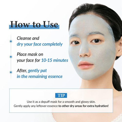 Dr.Althea Aqua Blue Hydration Mask | Reduce Facial Puffiness with Tannins | Sheet Mask for Long-Lasting Hydration | Vegan Korean Skincare (Pack of 4)
