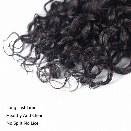 Brazilian Water Wave Human Hair Weave 4 Bundles 8 Inch Ocean Wave Real Virgin Remy Unprocessed Short 4Bundles Sew In Hair Extensions Wet And Wavy 10A Grade Natural Black Color For Women Girls 50g
