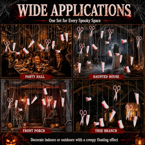 Halloween Bloody Knife Banner Decorations 20Pcs Spooky Weapon Ornaments