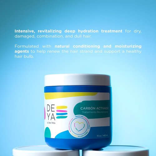 DEYA Carbon Activado- Activated Charcoal Mask for Deep Hydration and Repair Very Damaged Hair and Split Ends (16 OZ)