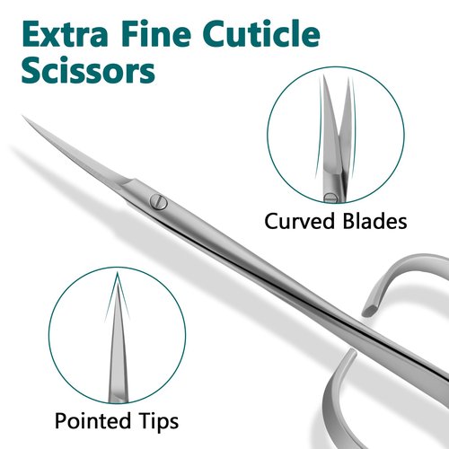 CGBE Cuticle Scissors Extra Fine Curved: Stainless Steel Eyebrow Scissor, Professional Manicure Scissors for Manicure, Eyelashes, Eyebrow, Dry Skin For Women And Men