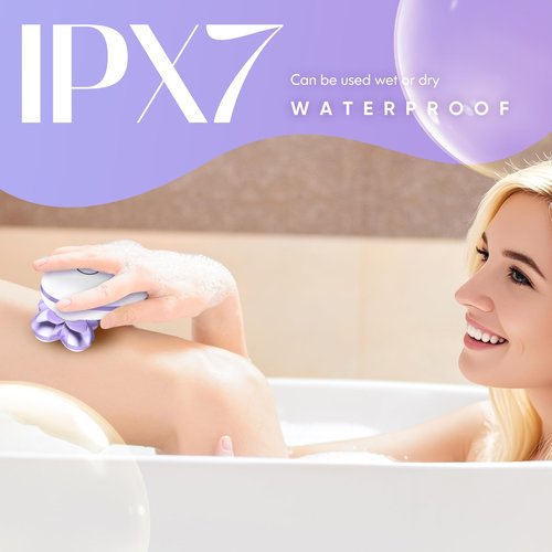 Electric Razors for Women - Upgraded Electric Shaver for Women with Magnetic Heads, Rotary Hair Remover Kit for Legs Bikini Face, Lady Trimmer for Sensitive Skin, Detachable and Waterproof, Grape