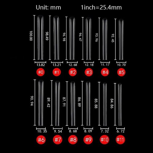 HWHUNO 5XL Extra Long Tapered Square Full Cover Nail Tips No Curved,3.9" Straight Salon Home DIY Professional,240Pcs(12Size)