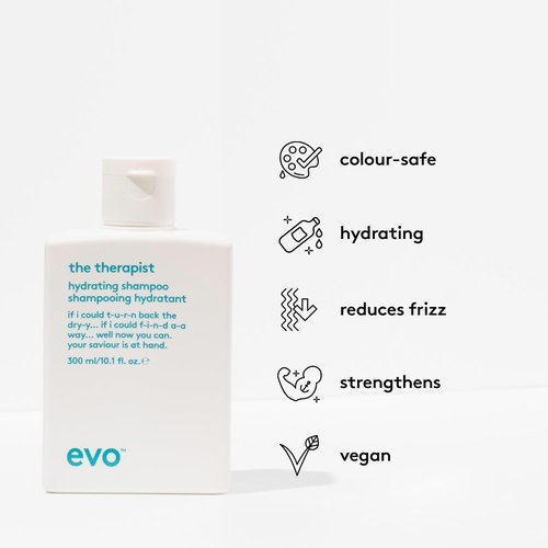EVO The Therapist Hydrating Shampoo - Hydrates & Strengthens Color-Treated Hair | Improves Shine & Detangles