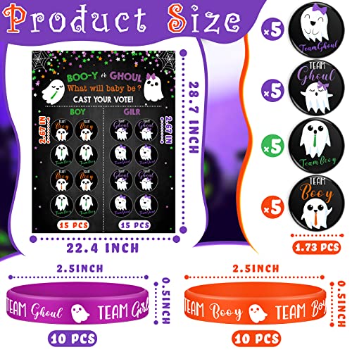 Halloween Gender Reveal Party Game Kit with Ghost Voting Posters & Stickers
