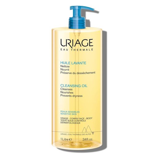 Uriage Cleansing Oil - 2-In-1 Foaming Shower Oil for Face & Body | Glycerin 25% for Gentle Cleansing & Moisturizing