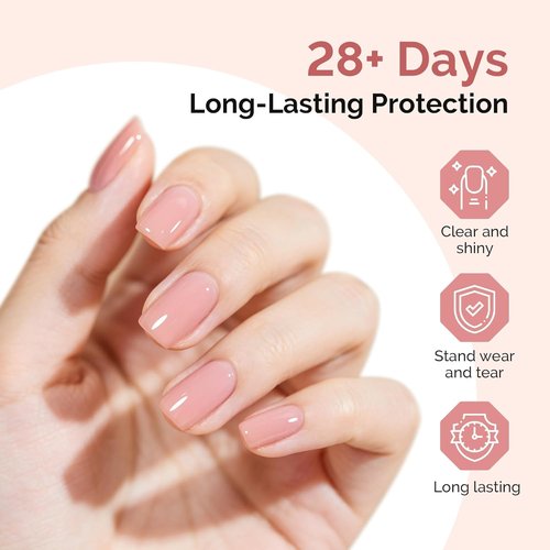 MelodySusie Top Coat & Base Coat Set - No Wipe Glossy Finish, Long Lasting Shine | 2 Pcs 15ml Clear Nail Polish