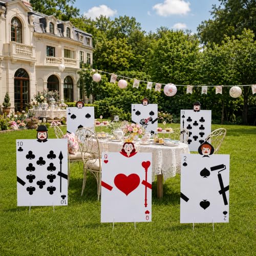 Giant Playing Card Yard Signs Set - Queen's Soldiers Lawn Decorations