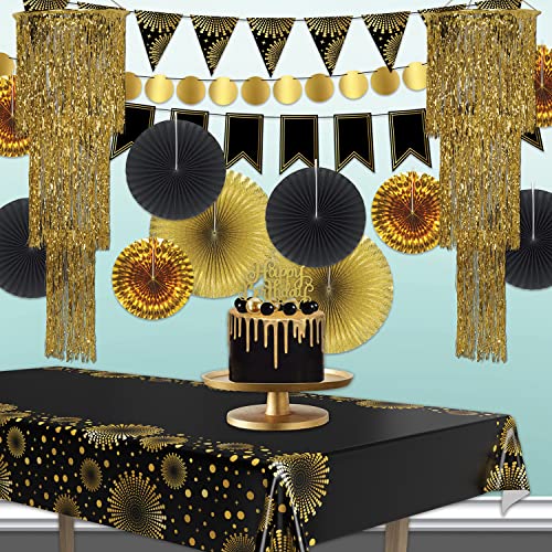 Gold Foil Chandeliers Hanging Decor 3-Pack - 4 Feet Elegant Overhead Party Decorations