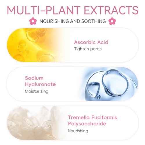 Skincare Set Sakura Teen Girls Gifts - Skin Care Set - Skincare for Teens 10-12 Hydrating - Travel Size Facial Kit for Women with Cleanser,Serum,Cream,Bunny Headband,Cleansing Brush（5pcs）