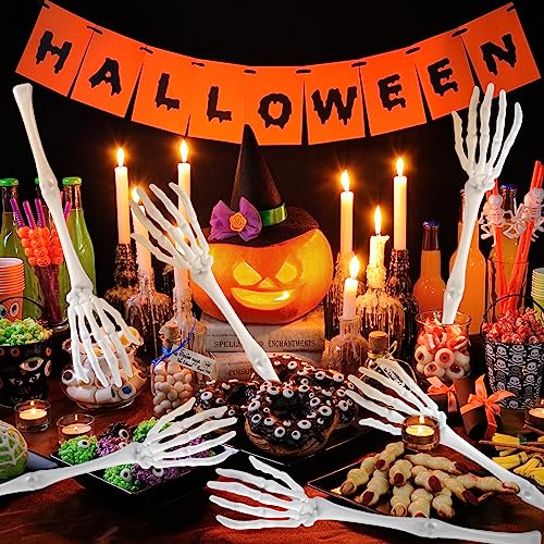 White Skeleton Hand Salad Tongs Set - Halloween Gothic Kitchen Tableware