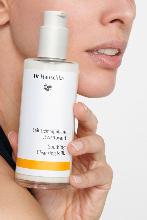 Dr. Hauschka Soothing Cleansing Milk - pH Balanced Facial Cleanser & Makeup Remover for Sensitive Skin, 4.9 Fl Oz