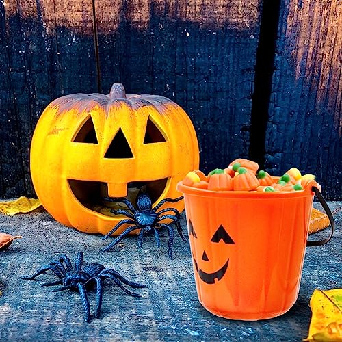 Halloween Pumpkin Trick or Treat Buckets - Set of 12, Smile Jack-O-Lantern Design