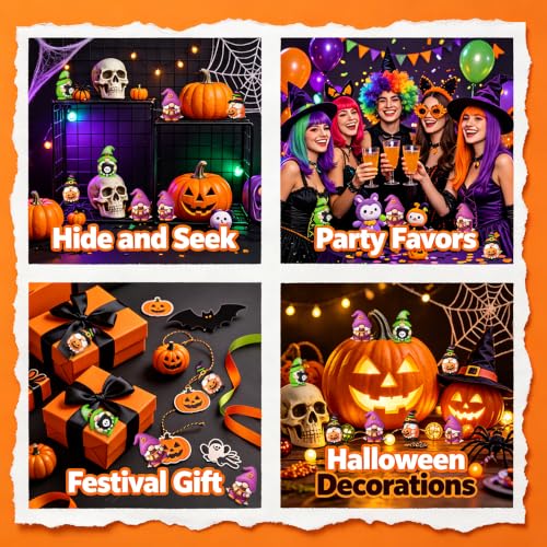 60Pcs Halloween Mini Gnomes Figurines - Small Decor for Table & Party