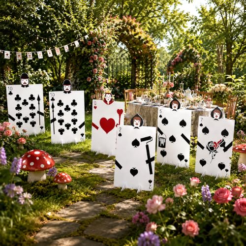 Giant Playing Card Yard Signs Set - Queen's Soldiers Lawn Decorations