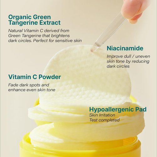 GOODAL Green Tangerine Vita C Toner Pads, Korean Skin Care, K-Beauty, Glass Skin, 70 Sheets