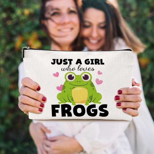 Cute Frog Makeup Bag Frog Gifts Funny Frog Lover Gifts for Women Cosmetic Bag Frog Stuff Birthday Graduation Gifts for Animal Lovers Girls Sister Daughter Niece Christmas Mothers Day Toiletry Bag