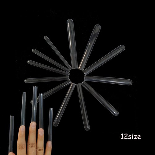 HWHUNO 5XL Extra Long Tapered Square Full Cover Nail Tips No Curved,3.9" Straight Salon Home DIY Professional,240Pcs(12Size)