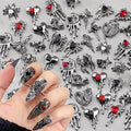 Halloween Nail Charms 30pcs Gothic Metal Decorations for Acrylic Nails