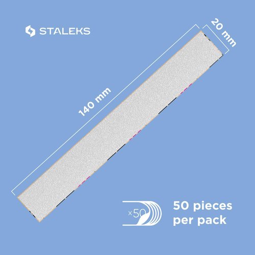 Staleks Pro Disposable White Nail Files papmAm Expert 22 – 150 Grit – 50 Pcs – Glueless Replaceable Abrasives – Professional Nail Filing – Manicure & Pedicure