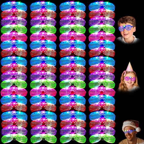 80 Pack LED Glasses - Glow in the Dark Neon Party Supplies - Variation: 80PC Glow Glasses