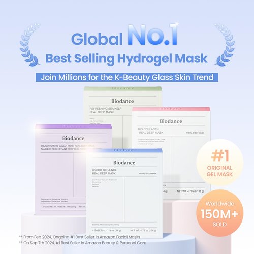 BIODANCE Hydro Cera-nol Deep Hydrating Overnight Face Mask - Moisturizing & Soothing | 1.19oz (34g) x4ea