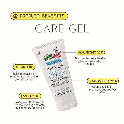 Sebamed Clear Face Care Gel - Aloe Vera & Hyaluronic Acid for Acne-Prone Skin | 50mL Made in Germany