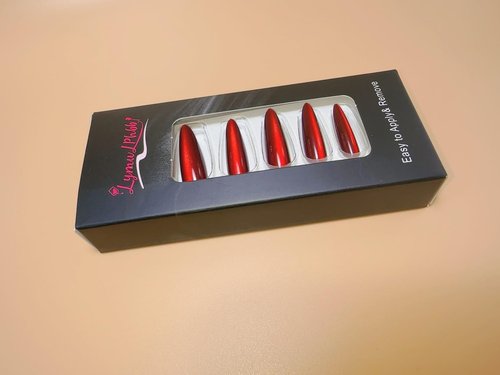 LymwLphbb 30pcs Cherry red for Halloween day Chrismas Long fake nails