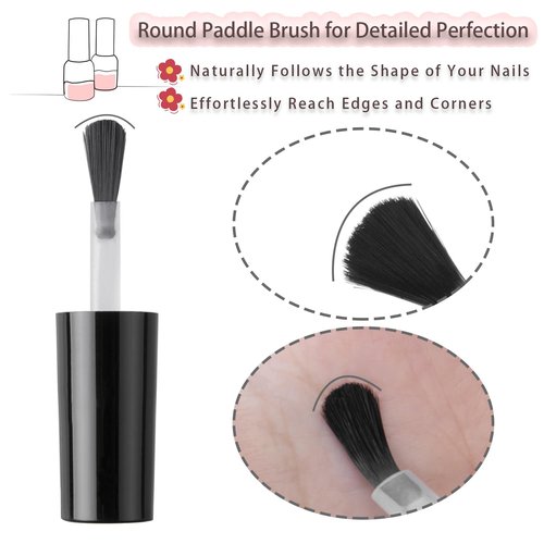 Agidea Empty Nail Polish Bottles with Paddle Brush, 6PCS Empty Glass Clear Refillable Nail Polish Containers Vials with Mixing Balls & Funnels & Black Cap for DIY Nail Art Samples (15ML)