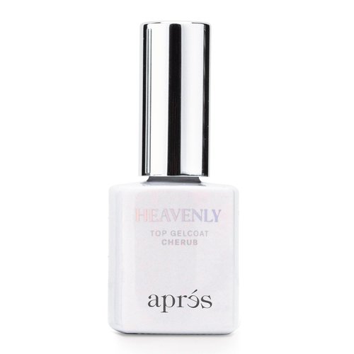 Apres Heavenly Top Gelcoat, 15 ml Non-Wipe Nail Gel Polish Top Coat, Shimmery Long Lasting Topcoat (Cherub, 15 ml)