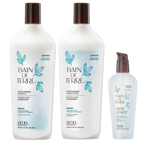 Bain de Terre Jasmine Moisturizing Conditioner - Rich Hydration with Argan & Monoi Oils | Paraben-Free, Vegan