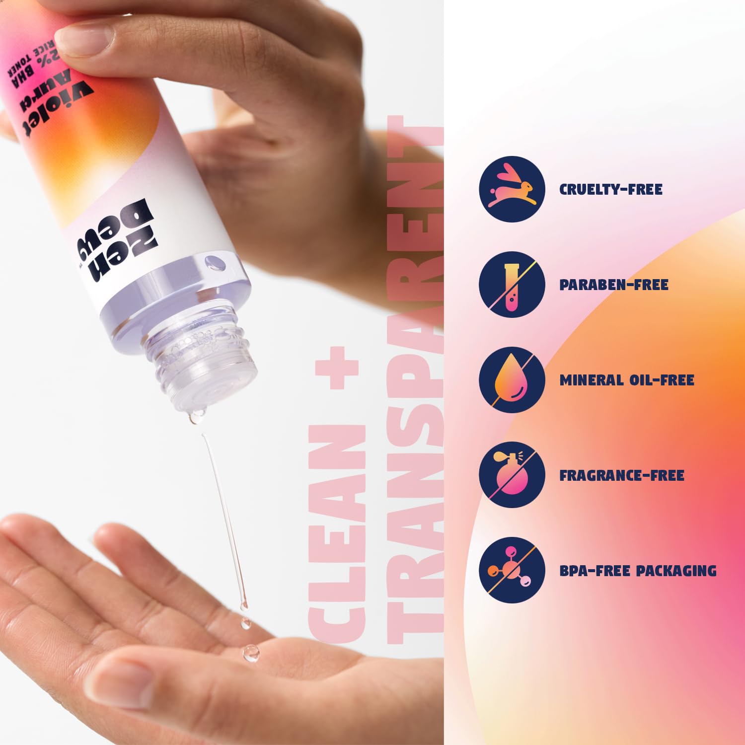 Zen Dew Violet Aura - 2% BHA Exfoliating Toner with Salicylic Acid for Sensitive Skin. Gentle, Hydrating Formula. 2% Niacinamide, Rice Extract & Azulene. Glass Skin, Smoother Texture & Barrier Support