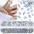 Crystal Clear Flatback Rhinestones Set for Nails Crafts - 3200+ Gems, 12 Styles