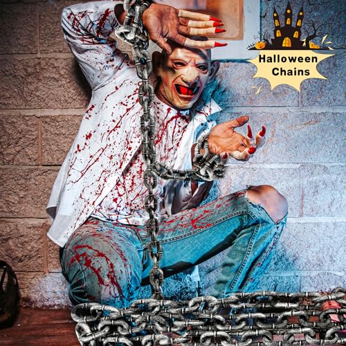 Halloween Plastic Chain Set - 5 Pack 6-Foot Fake Chains for Costume & Party Decor