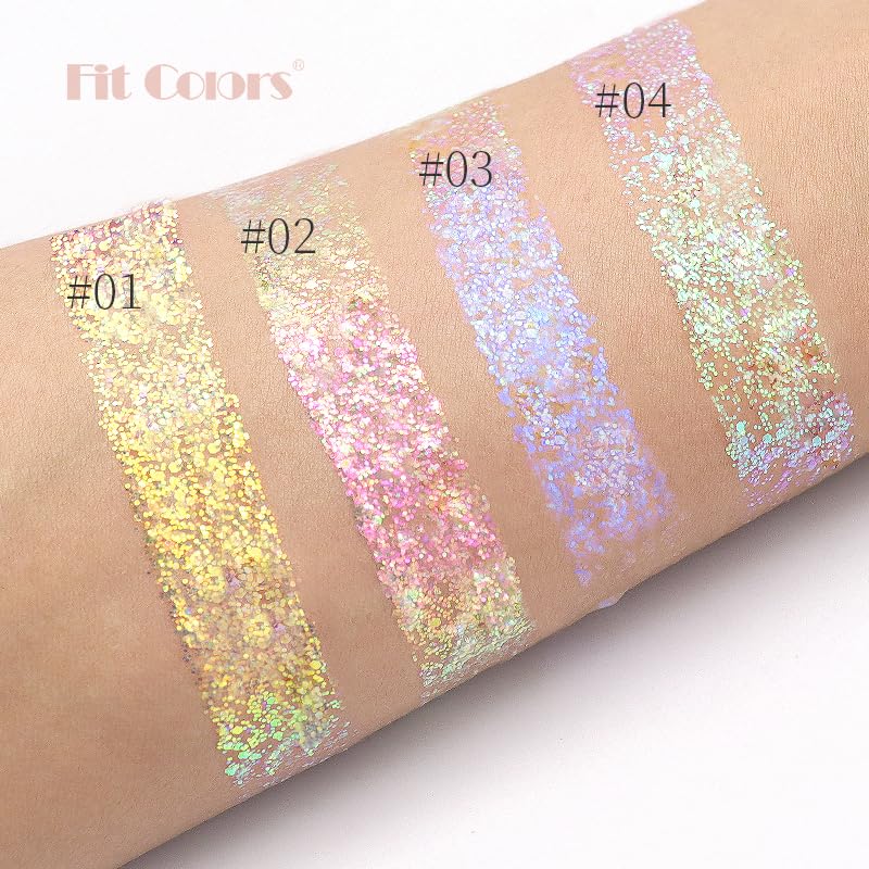 Lavender Holographic Body Glitter Gel for Face Hair & Body - Sparkling Waterproof Sequin Makeup