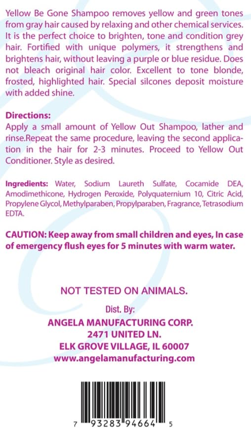 Yellow Be Gone Shampoo - Clarifying Brassiness Neutralizer for Bleached & Blonde Hair | 12oz