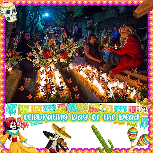Marigold Flower & Monarch Butterfly Decor Set - Dia De Los Muertos & Diwali Altars