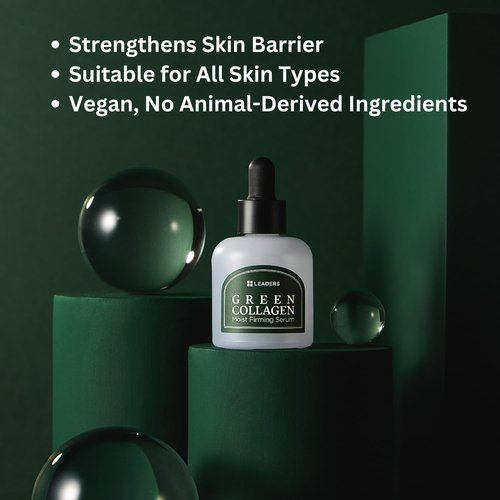 Leaders Green Collagen Serum - Vegan Anti-Aging Moisturizer for Firm Skin | 30ml Hydration & Elasticity