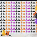 Halloween Foil Fringe Curtains 3 Pack Bats Tinsel Backdrop Party Decor - Purple, Orange, Black