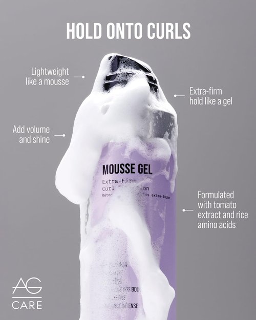AG Care Mousse Gel - Extra-Firm Curl Retention for Long-Lasting Hold | 10 Fl Oz